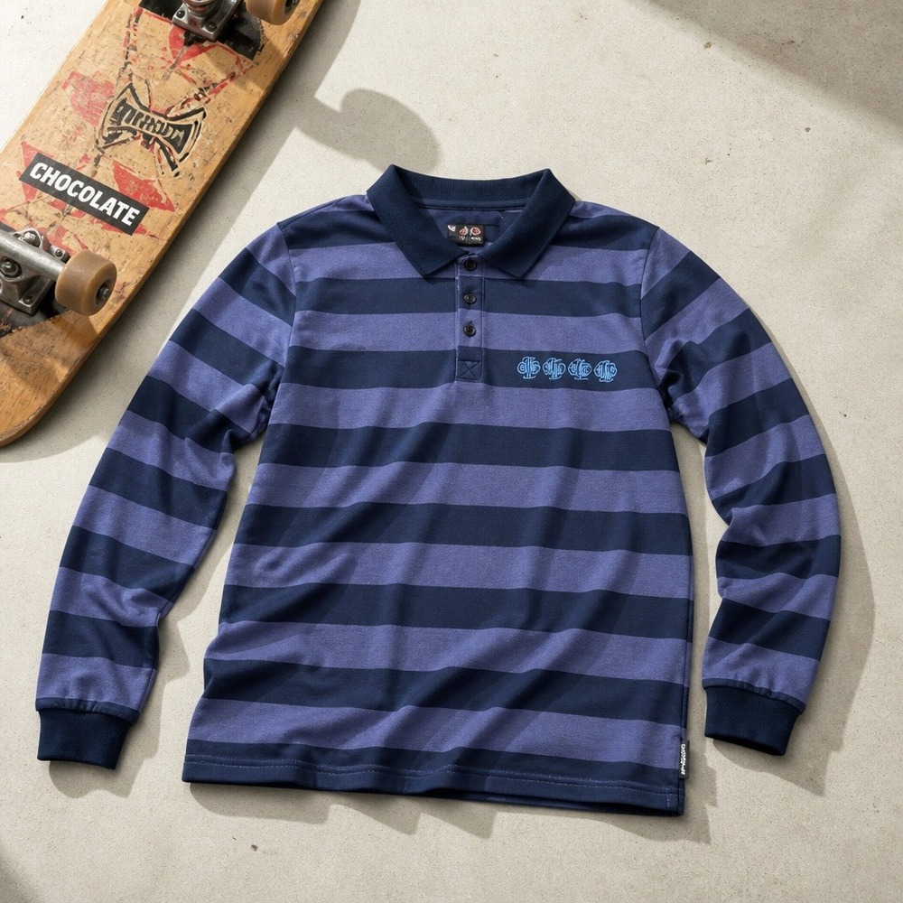Vintage Independent Truck Co Skateboard Long Sleeve Polo Shirt MEDIUM